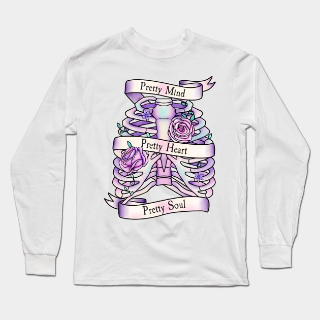Pretty soul, floral rib cage Long Sleeve T-Shirt by gaynorcarradice